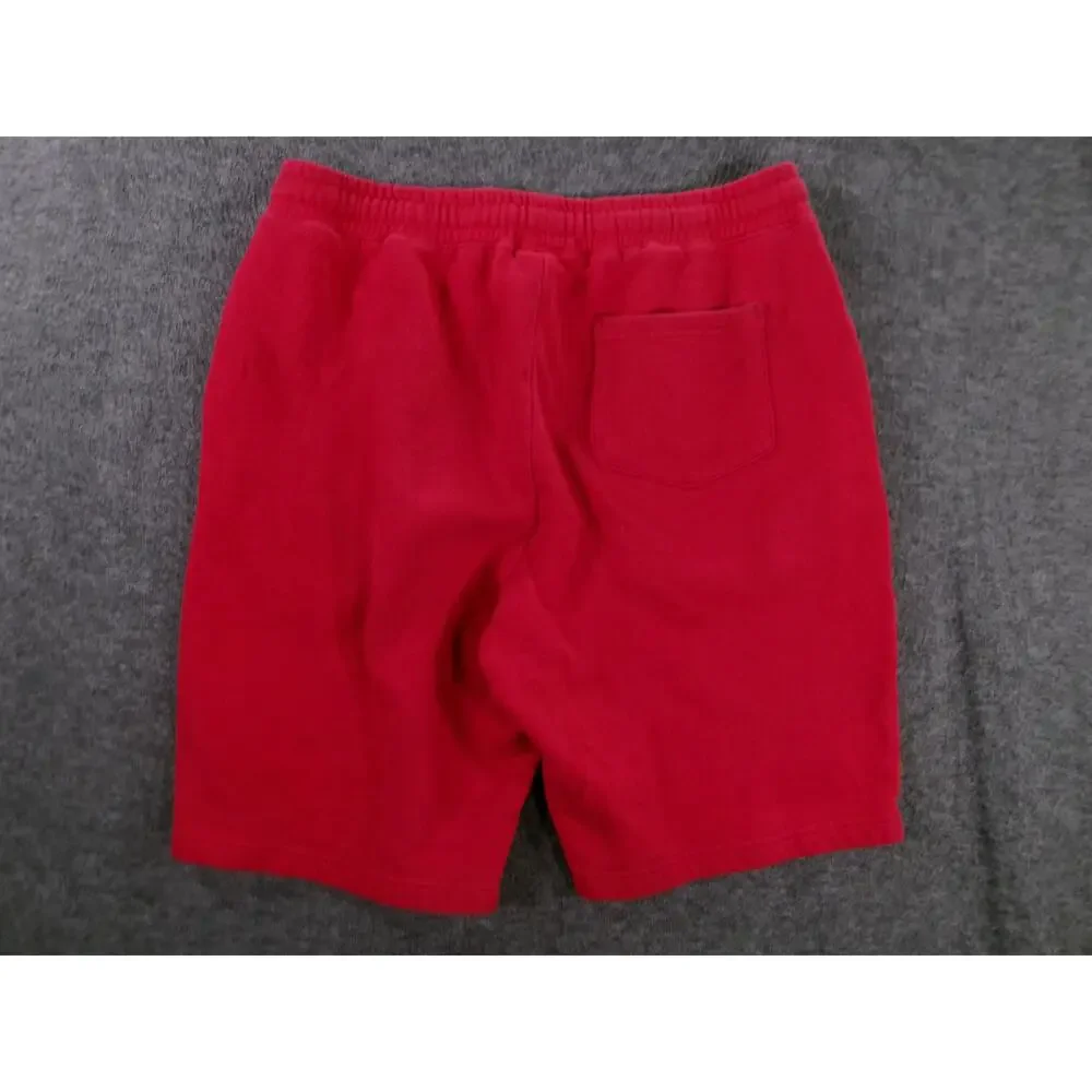 High Roller Lobster Company Shorts Mens Medium Red Drawstring Graphic Streetwear